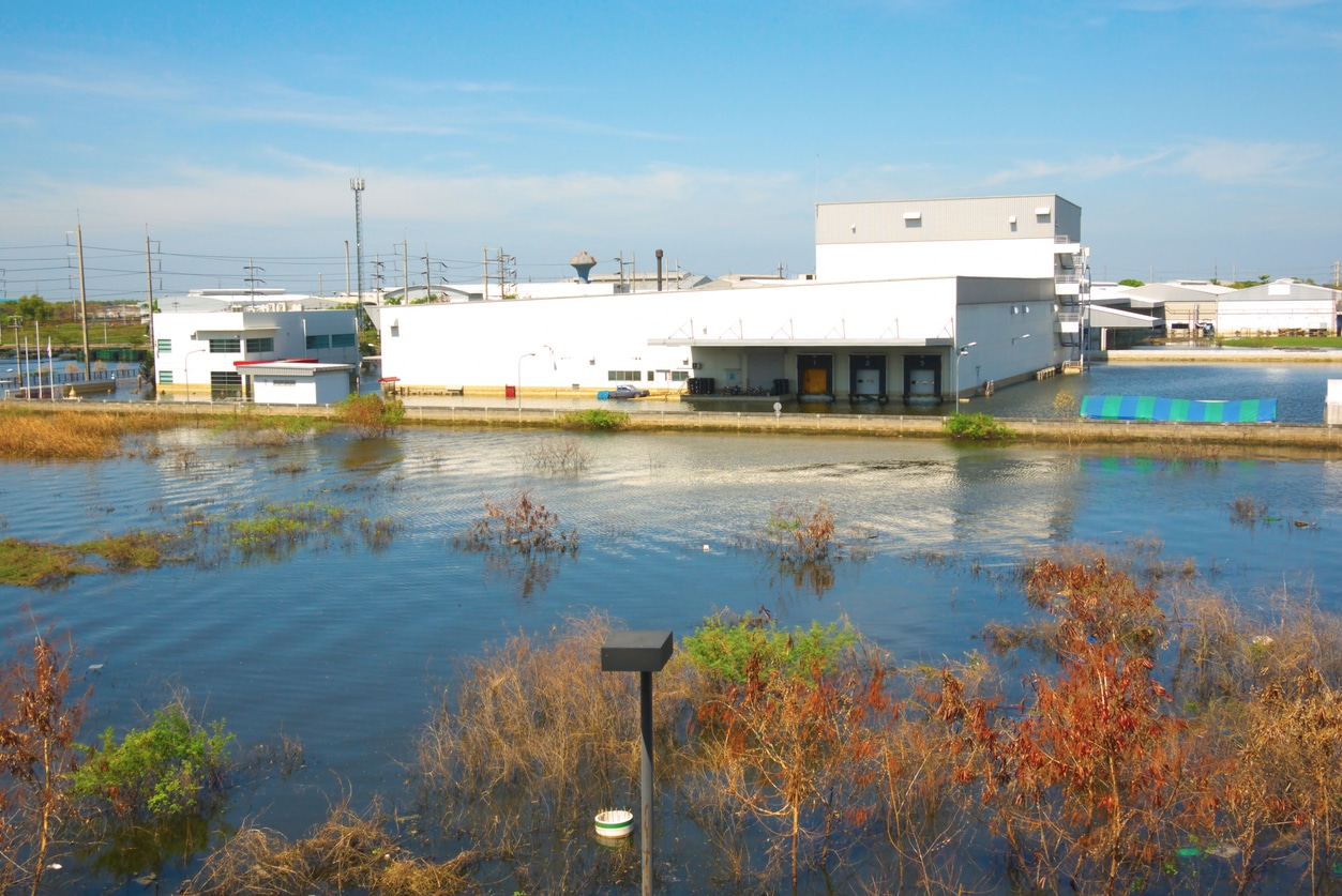Commercial property in Birmingham, AL under flood water damage